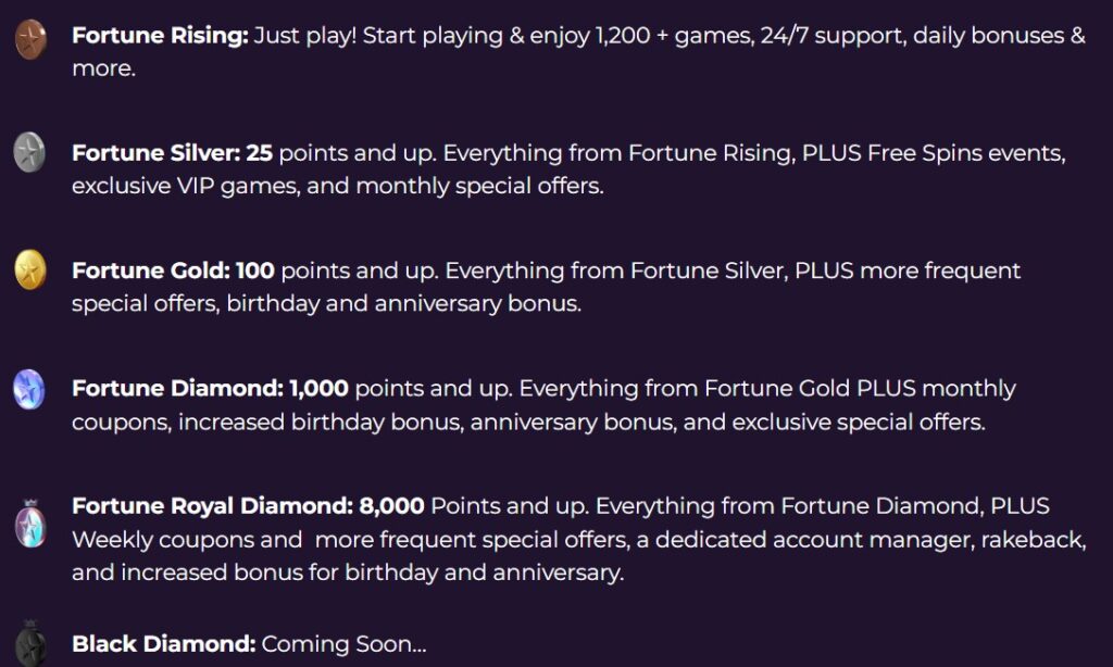 Fortune Coins VIP Program