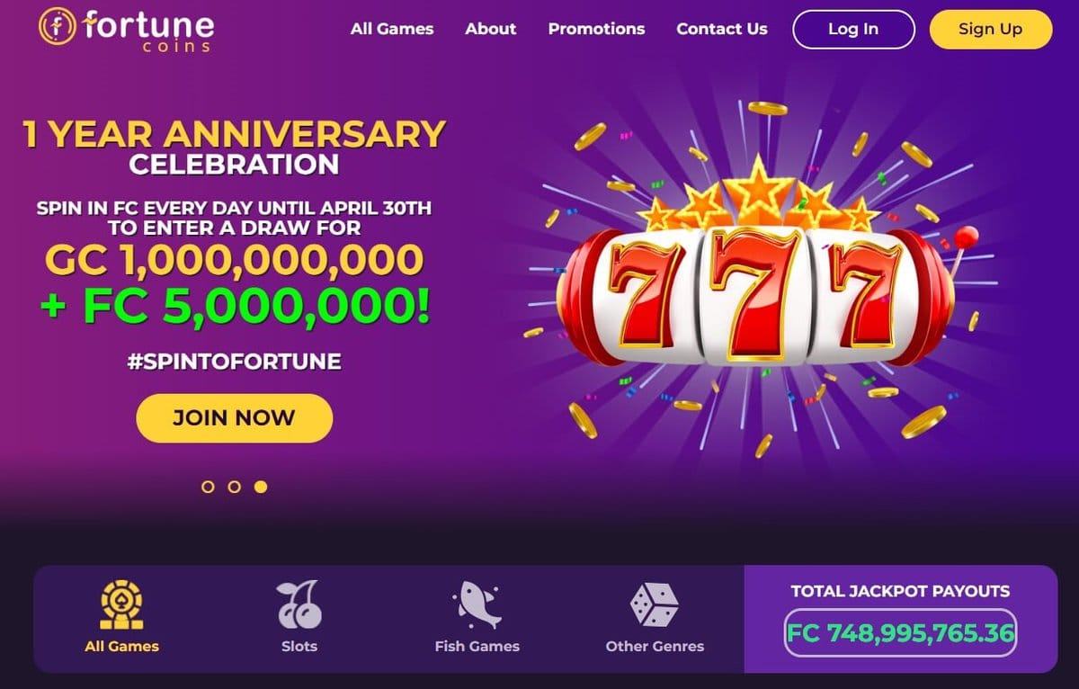 Fortune Coins Casino Homepage