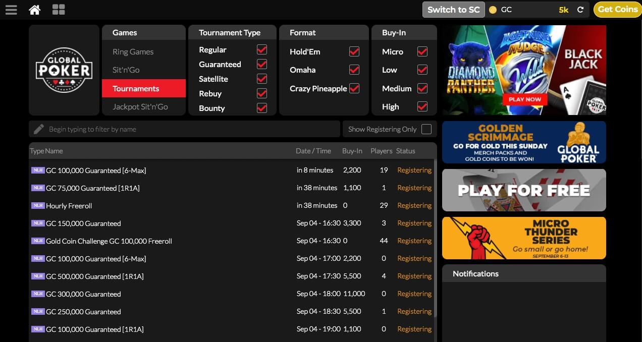 Global Poker Lobby