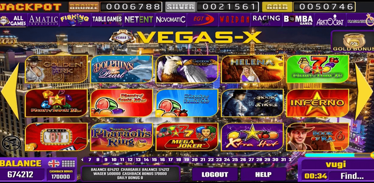 Vegas-X Slots Lobby