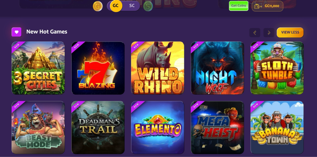 SweepSlots Casino new hot games