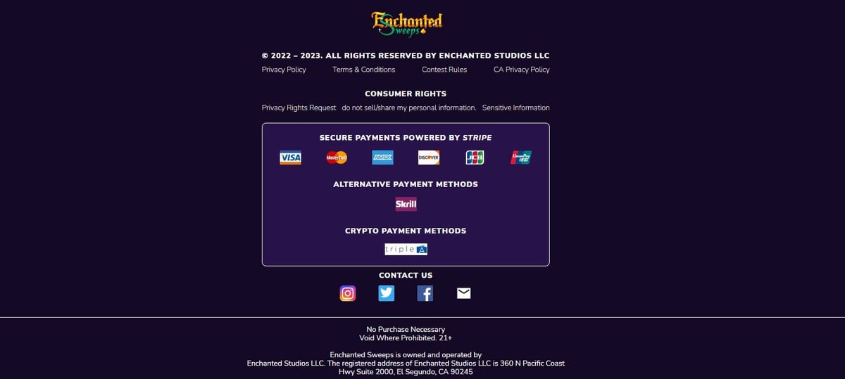 Enchanted Sweeps Footer