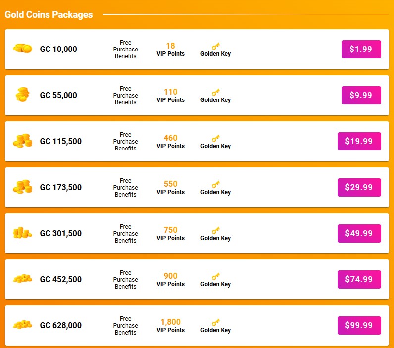 Pulsz Bingo purchase packages