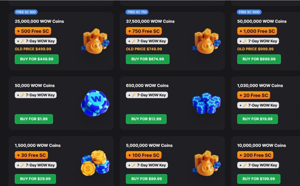 Wow Casino store