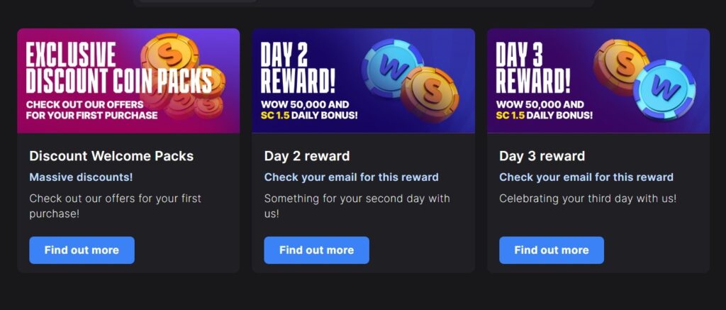 Wow Vegas welcome bonus