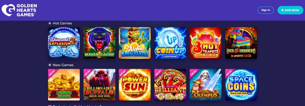 Golden Hearts Games slots