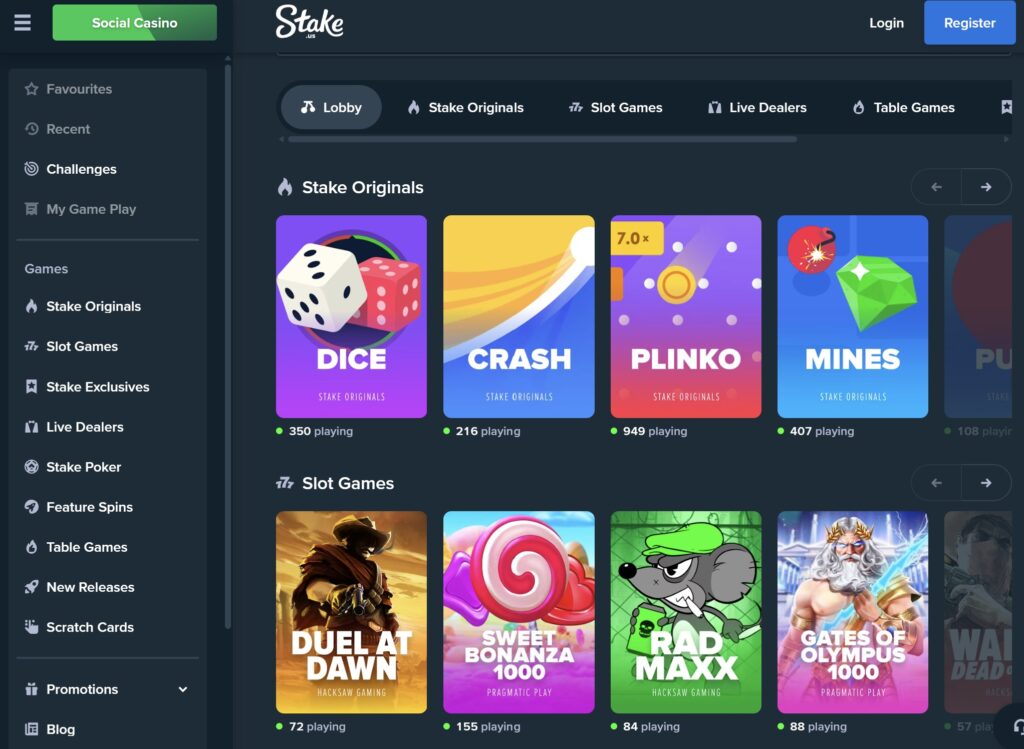 Stake.us lobby