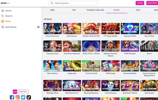 Pulsz Casino Games