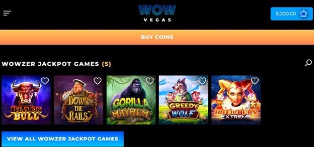 WOW Vegas Jackpot Games