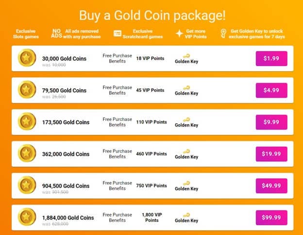 Pulsz Casino Gold Coin Packages