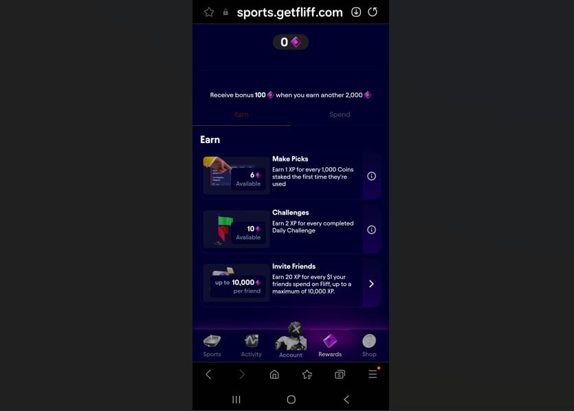 Fliff Sportsbook XP System