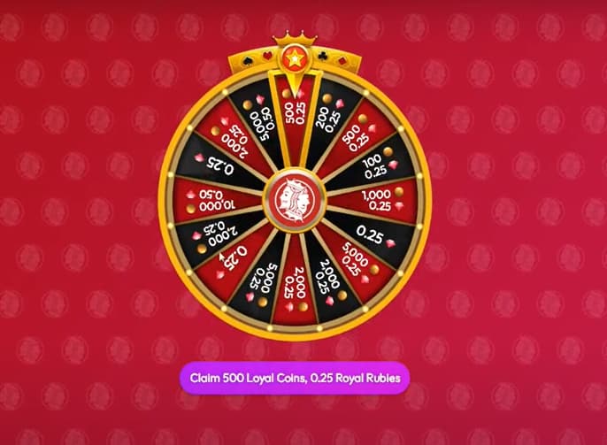 loyal royal daily bonus wheel