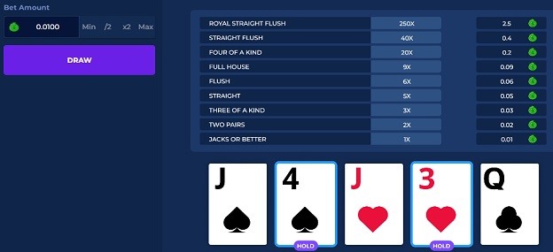 LuckyBird.io Video Poker