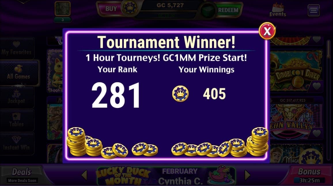 luckyland slots tournament winner