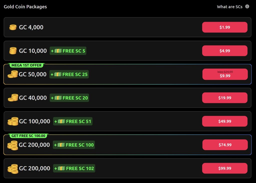 McLuck purchase packages