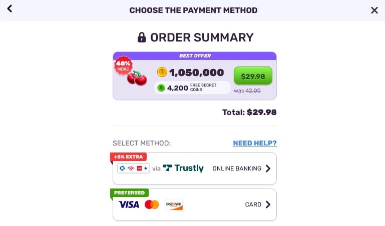 tao fortune payment methods