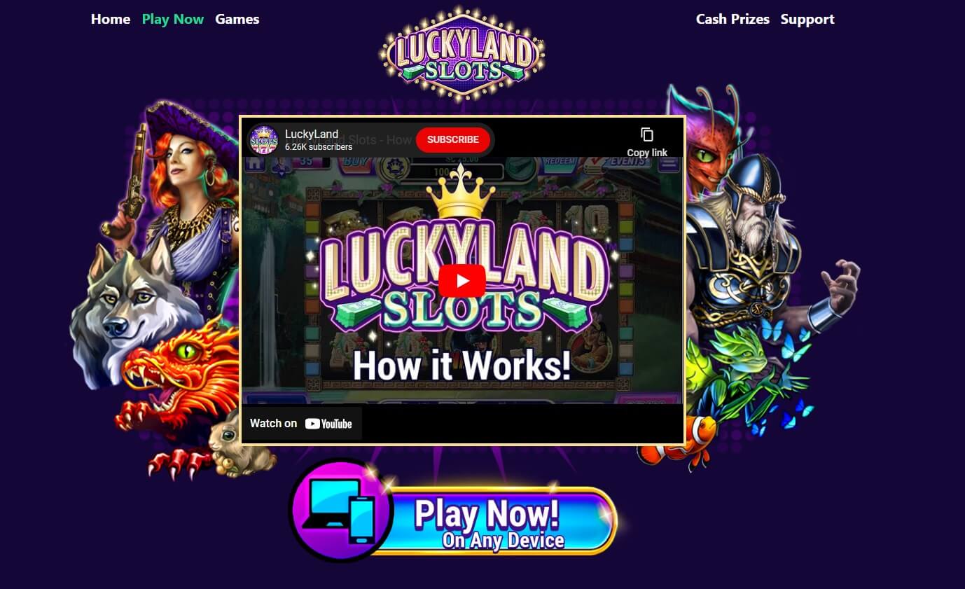 LuckyLand Slots Homepage