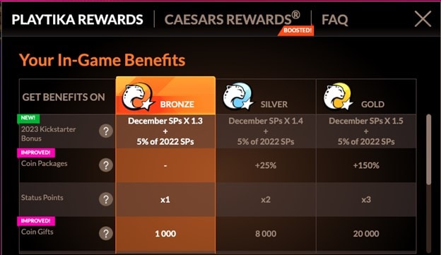 Playtika Rewards Bronze