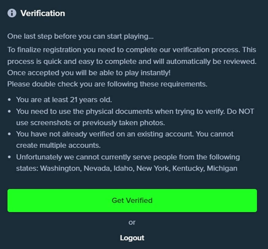 Stake.us Account Verification