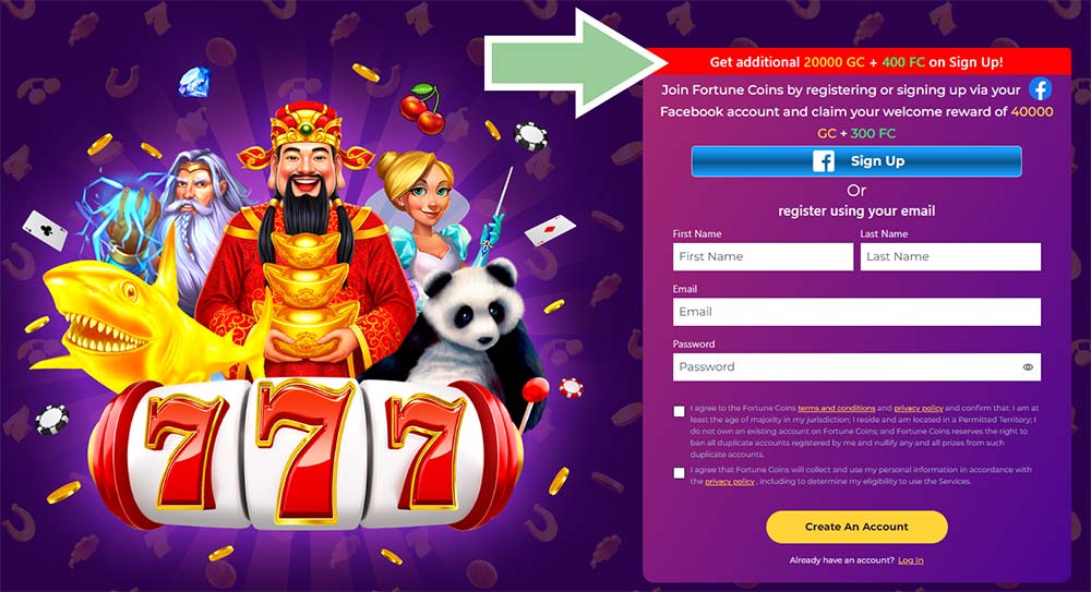 fortune coins casino exclusive bonus