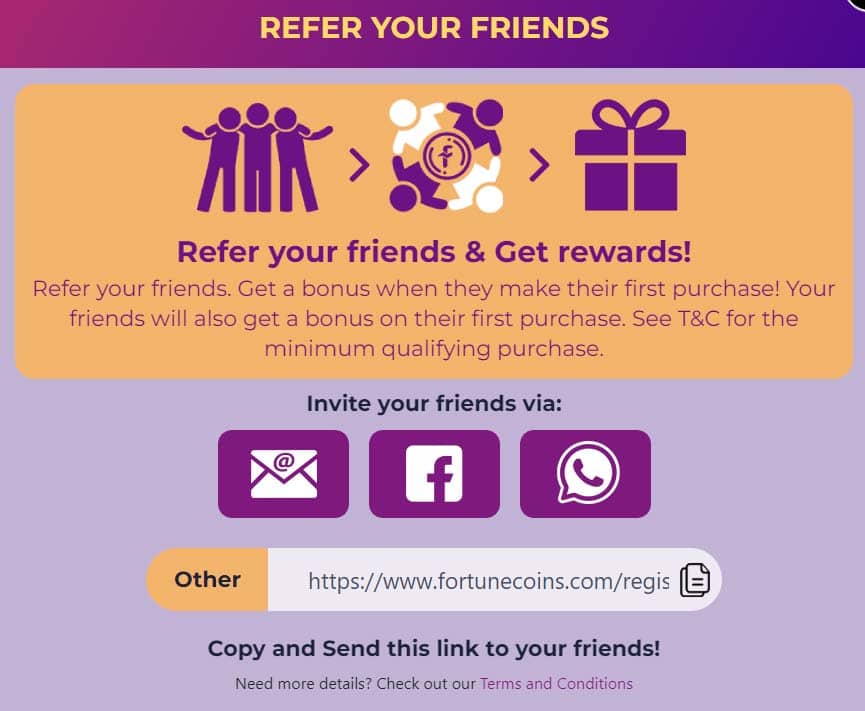 Fortune coins casino refer a friend