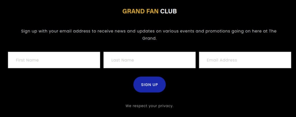 Grand Fun Club Sign Up