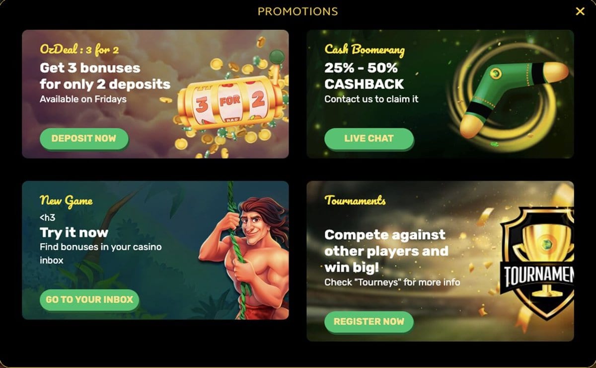 Ozwin Casino Promotions