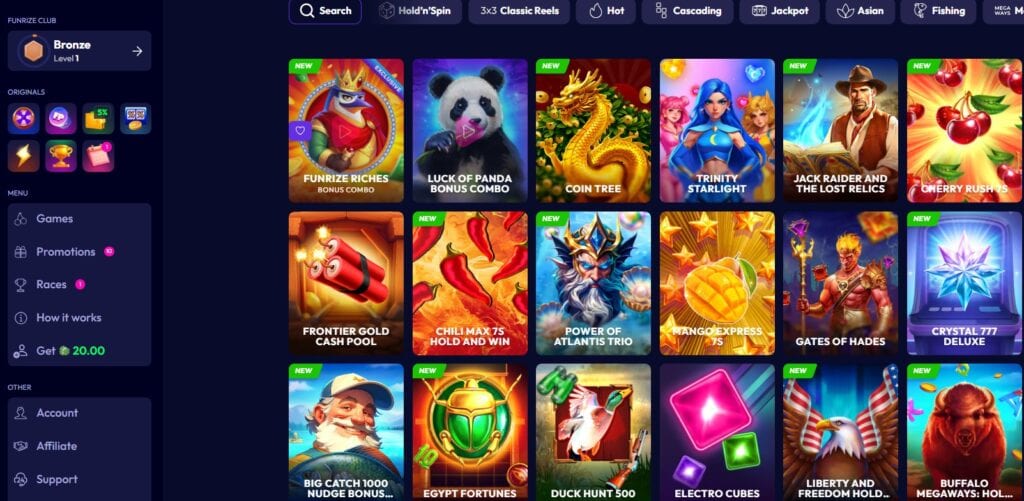 Funrize Casino games