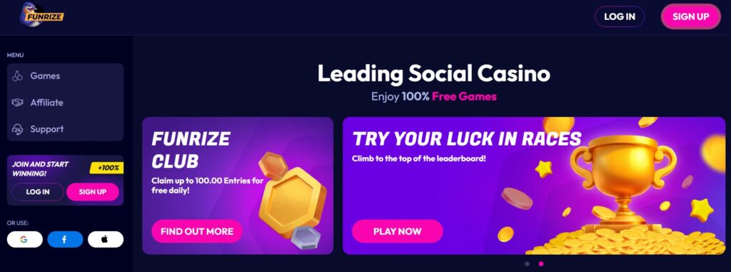 Funrize home page