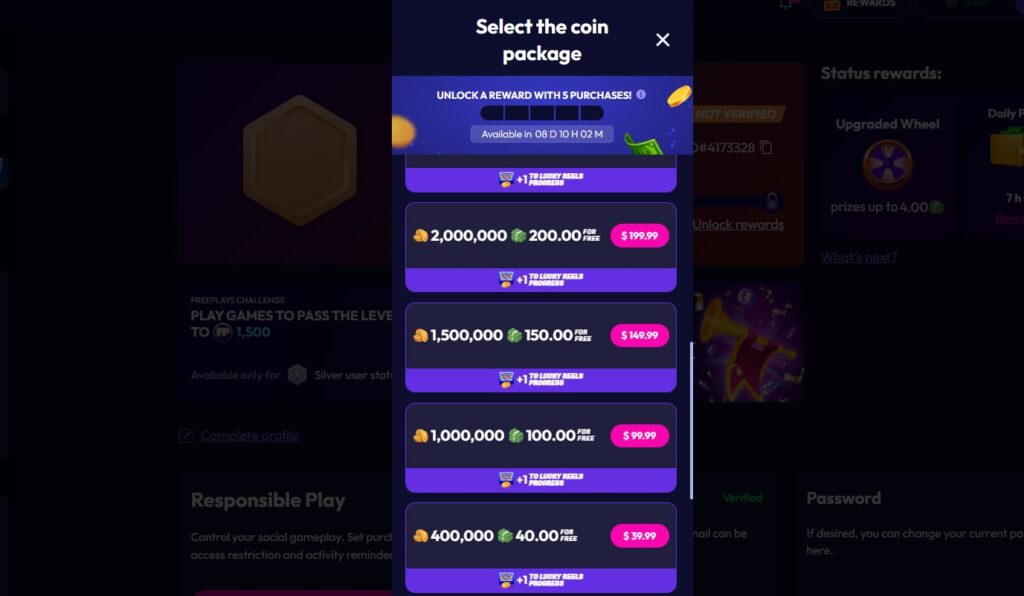Funrize purchase packages
