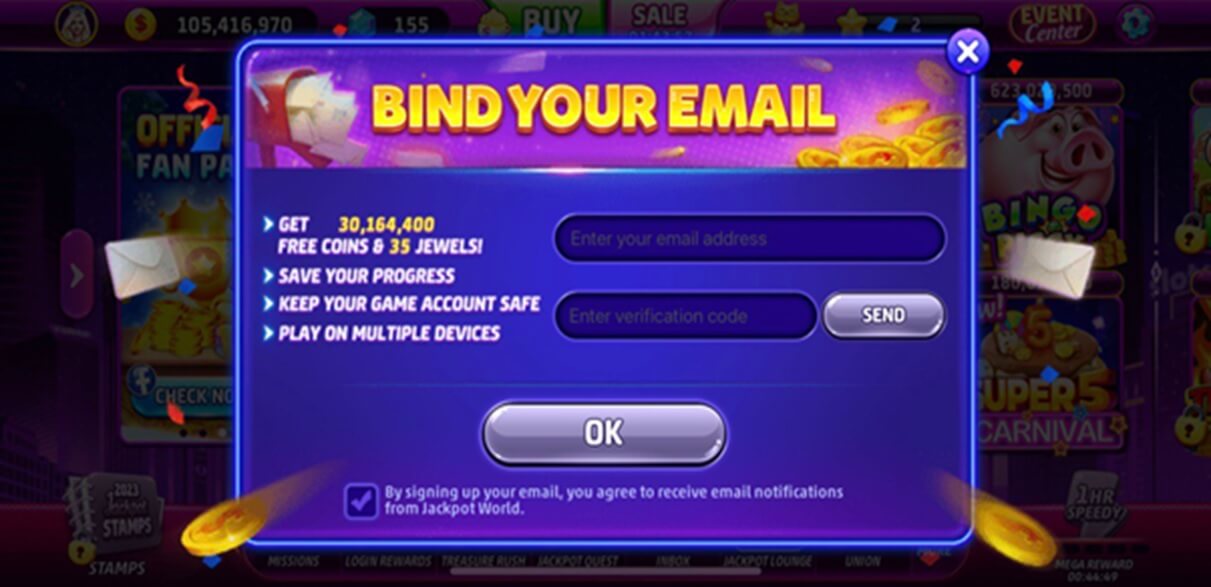 Jackpot World Casino Email Bonus