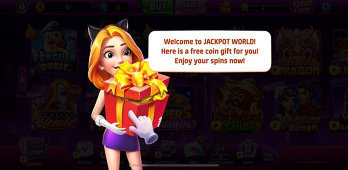 Jackpot World Casino Free Coin Gift