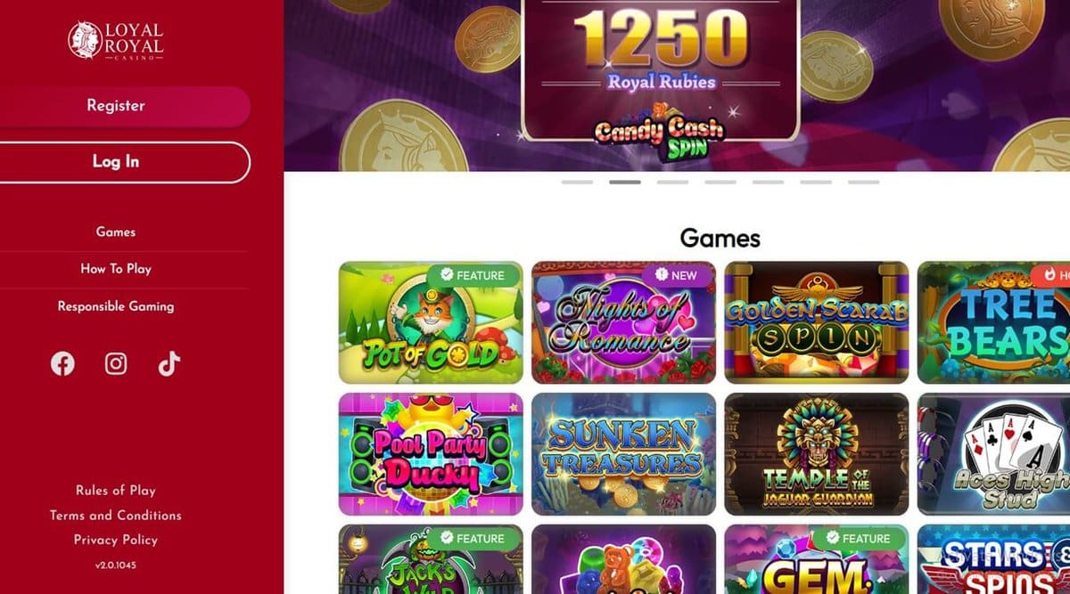 Loyal Royal Casino Homepage Games