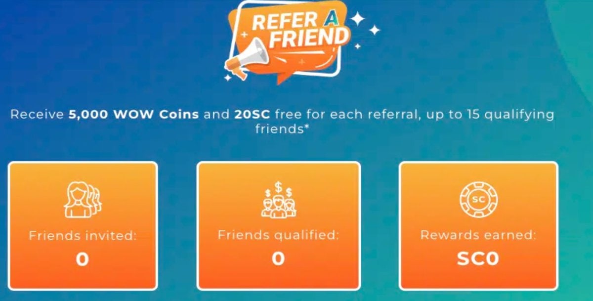 WOW Vegas Refer A Friend Scheme