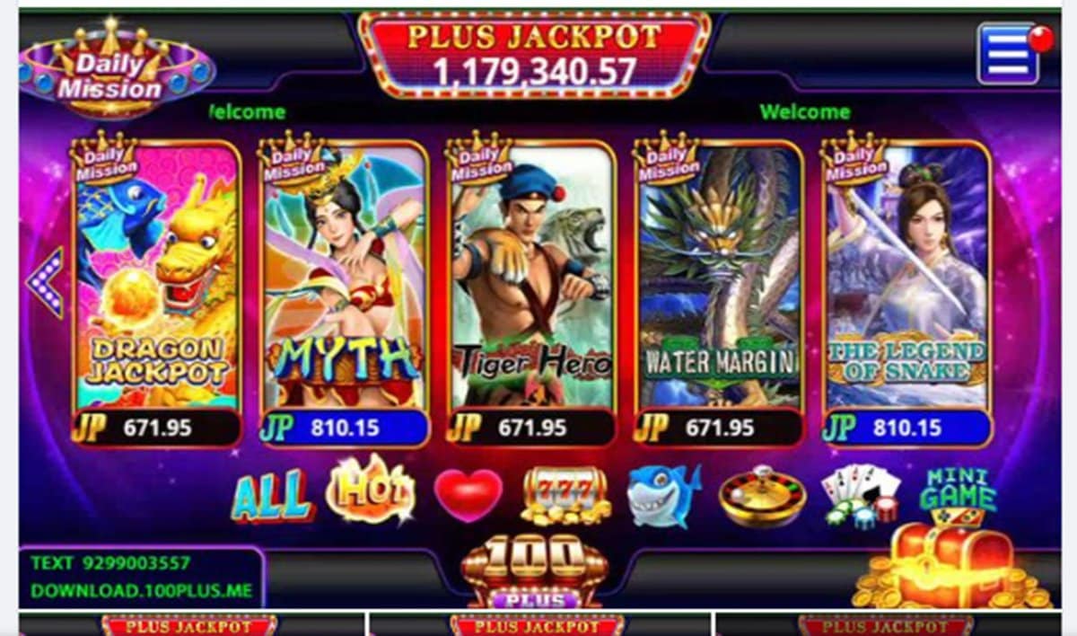100 Plus Sweepstakes Casino Lobby