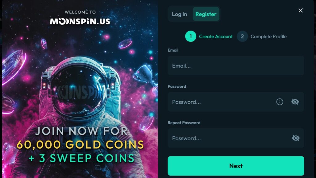 Moonspin no deposit welcome bonus
