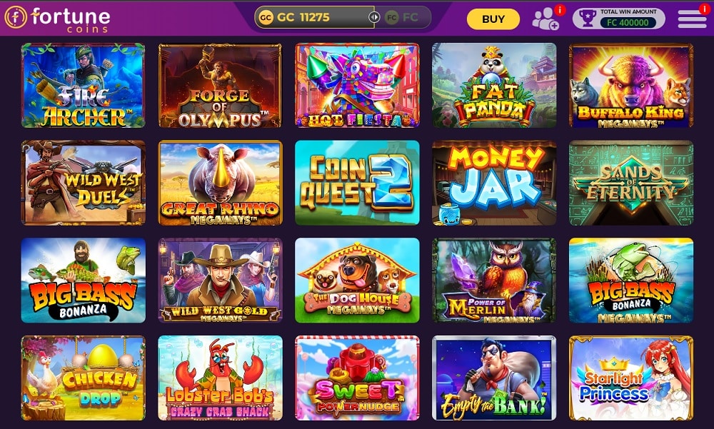 fortune coins casino new games lobby