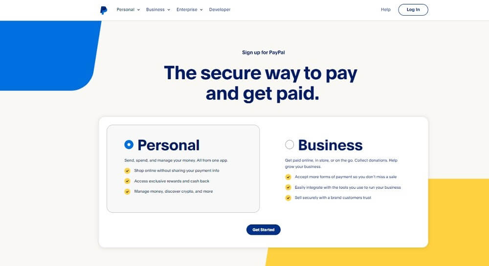 Paypal Homepage