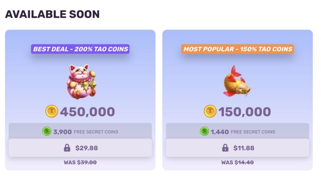 soon to available bonuses