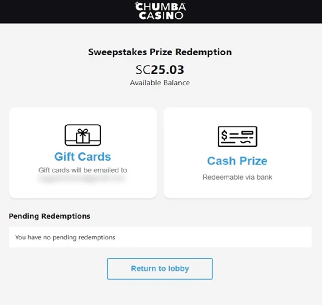 Chumba Casino Redemption