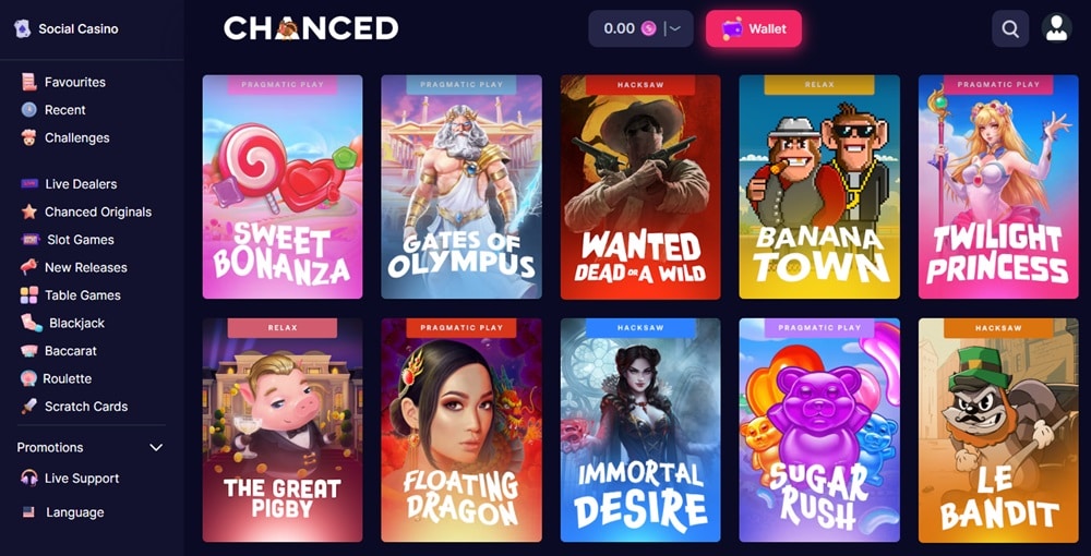 chanced casino home page