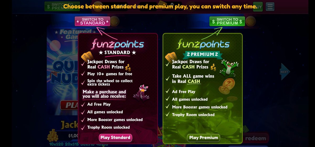 Guide to Funzpoints Premium and Standard Modes Guide to Funzpoints Premium and Standard Modes