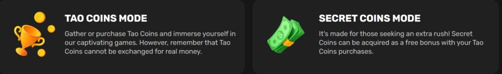 Tao Fortune coins toggle