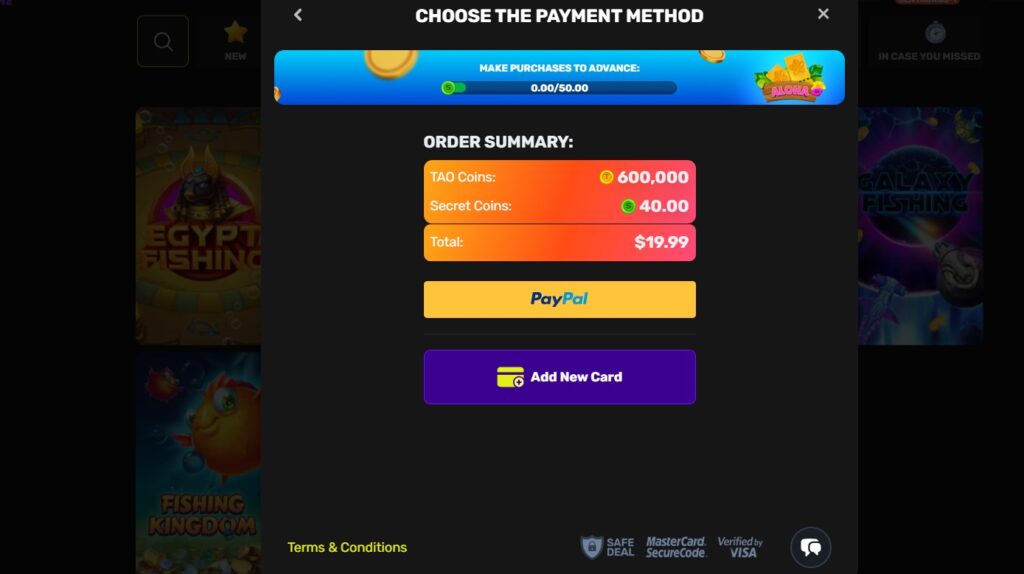 TaoFortune Casino payment methods