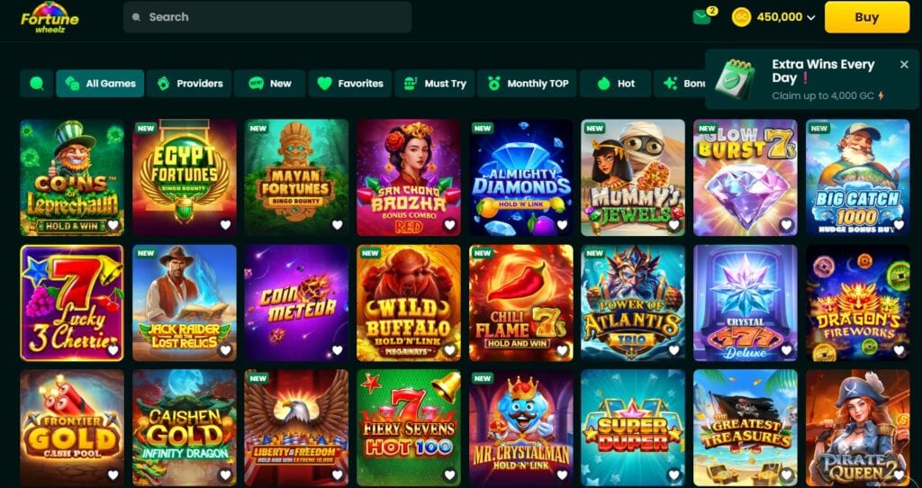 Fortune Wheelz Casino Games