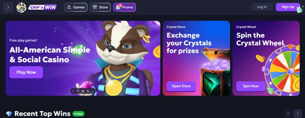 Chip'n Win homepage