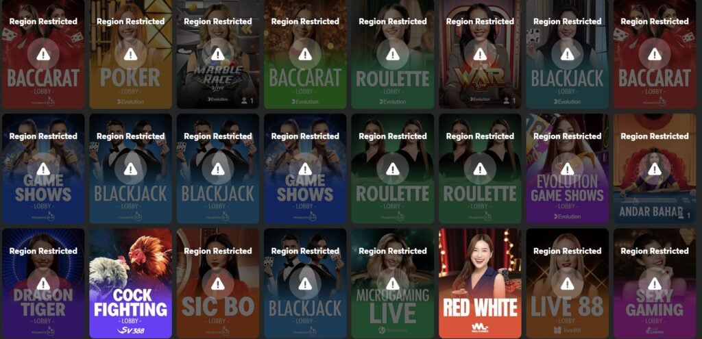 BCGame.us live casino games