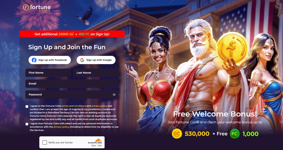 Fortune Coins sign up bonus