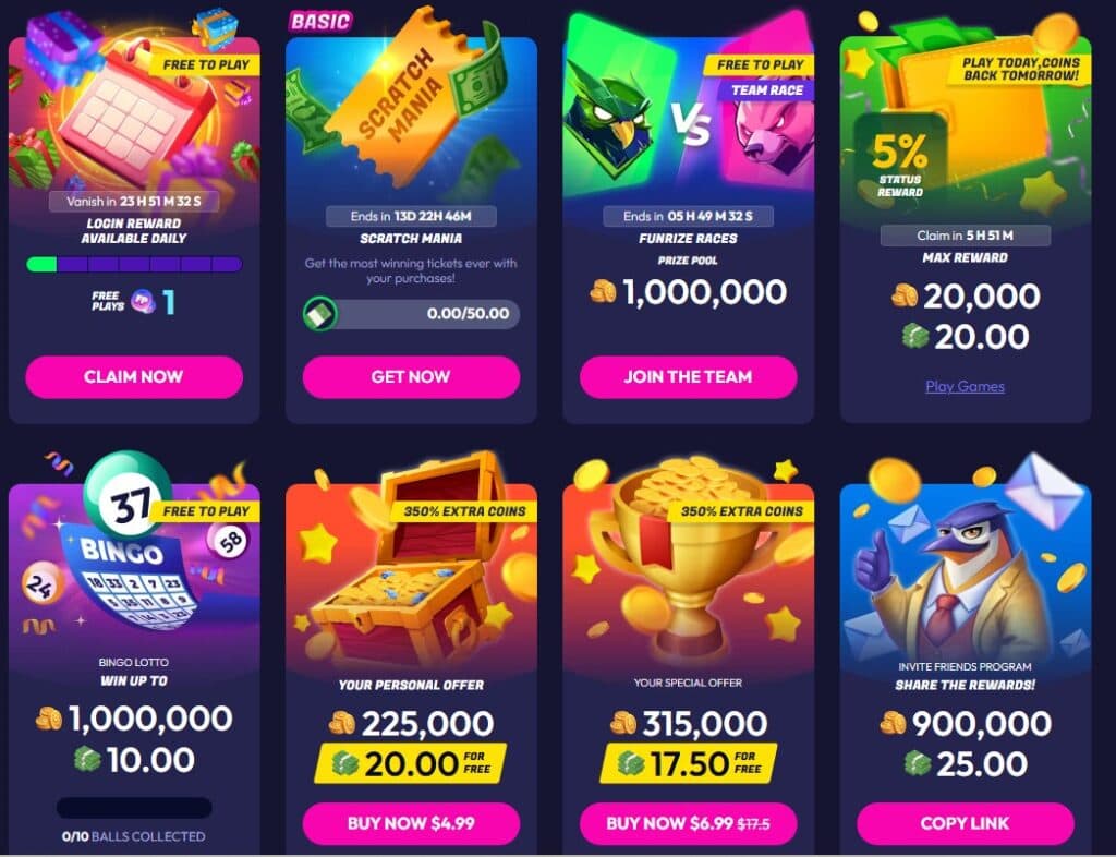 Funrize all promotions