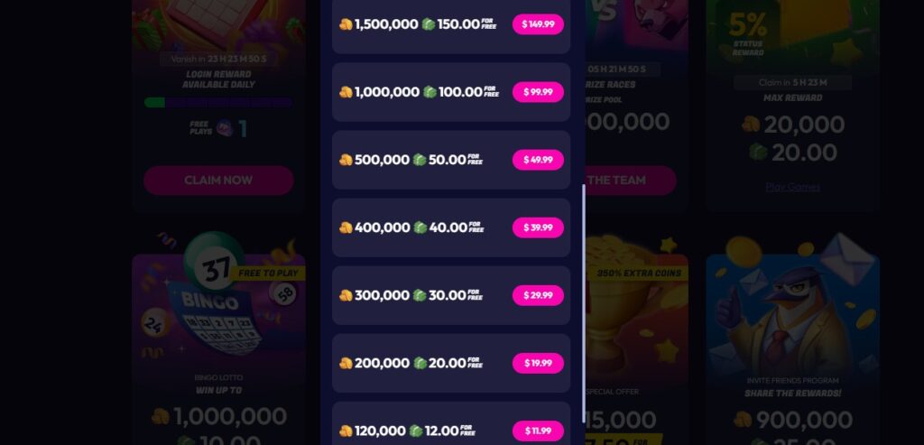 Funrize purchase packages